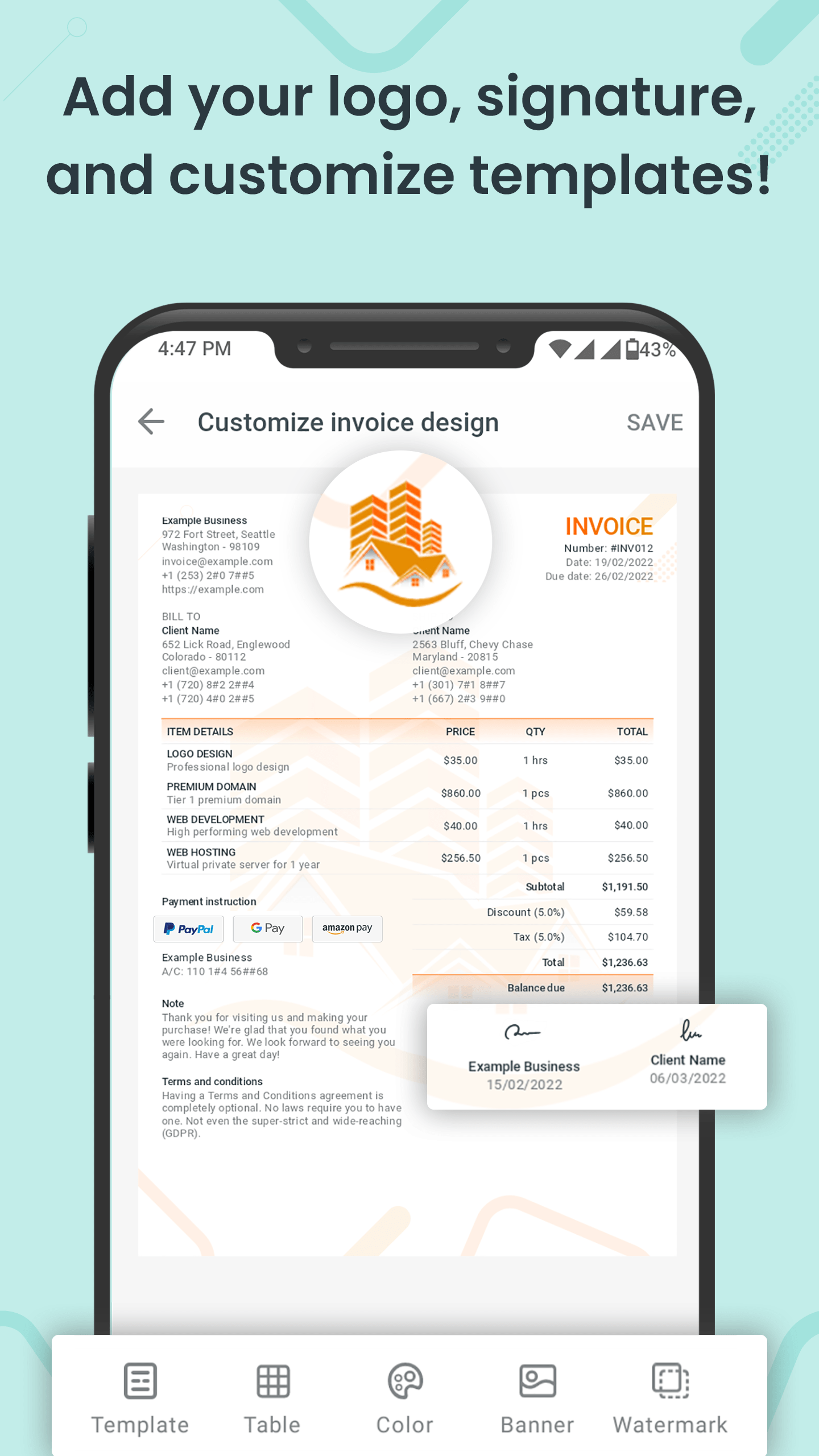 Atom Invoice Estimate And Invoice Maker